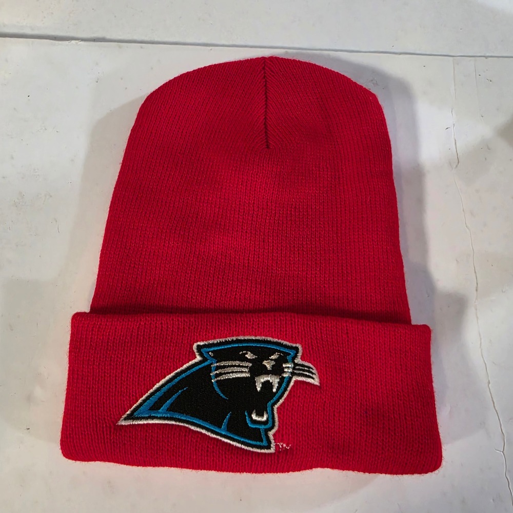 Vtg 90s Carolina Panthers Logo 7 Beanie Red NOS NHLTag Error Deadstock NFL